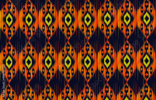 geometric ethnic vintage texture vector art design. textile fashion pattern line  ikat seamless pattern and batik fabric texture asian background wallpaper geometry indian. Ethnic abstract ikat art . photo