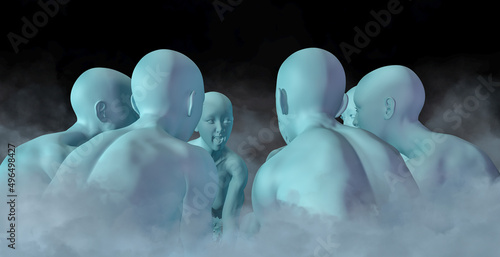 Canvas Print group of people talking to each other
