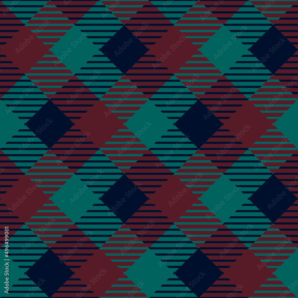 Navy blue, burgundy red and jade green plaid pattern, repeatable and seamless
Navy blue, burgundy red and jade green plaid pattern, repeatable and seamless