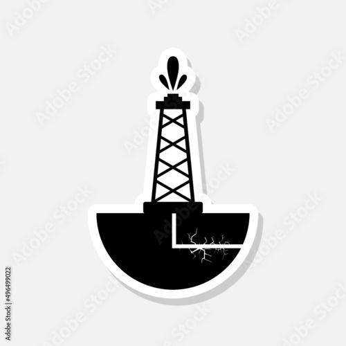 Oil rig sticker icon Isolated on white background