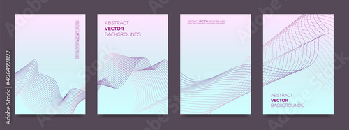 A set of laconic backgrounds with lines in a minimalist style. Vector.