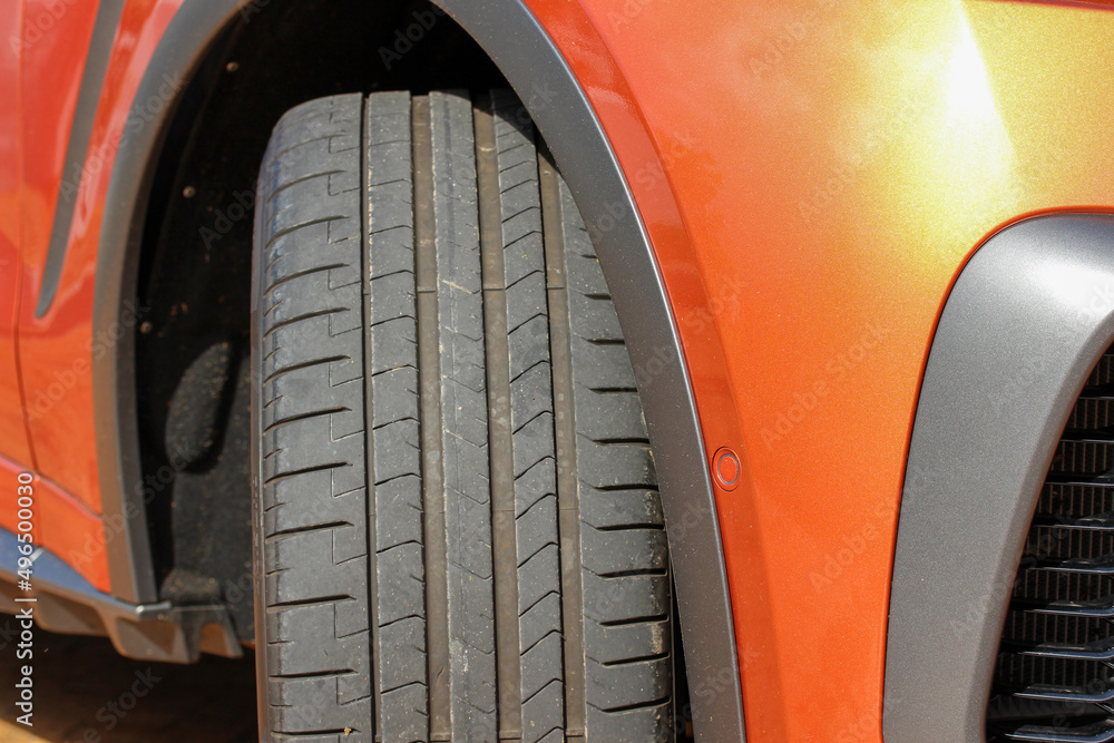 Top view of a high performance tire