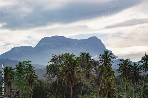 Early morning view of Alagalla mountain range from Pinnawala Elephant Orphanage in Sri Lanka.