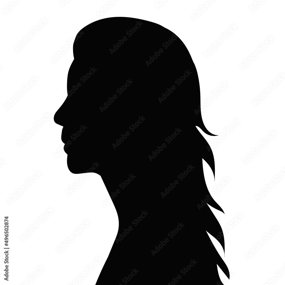 portrait woman silhouette on white background isolated vector
