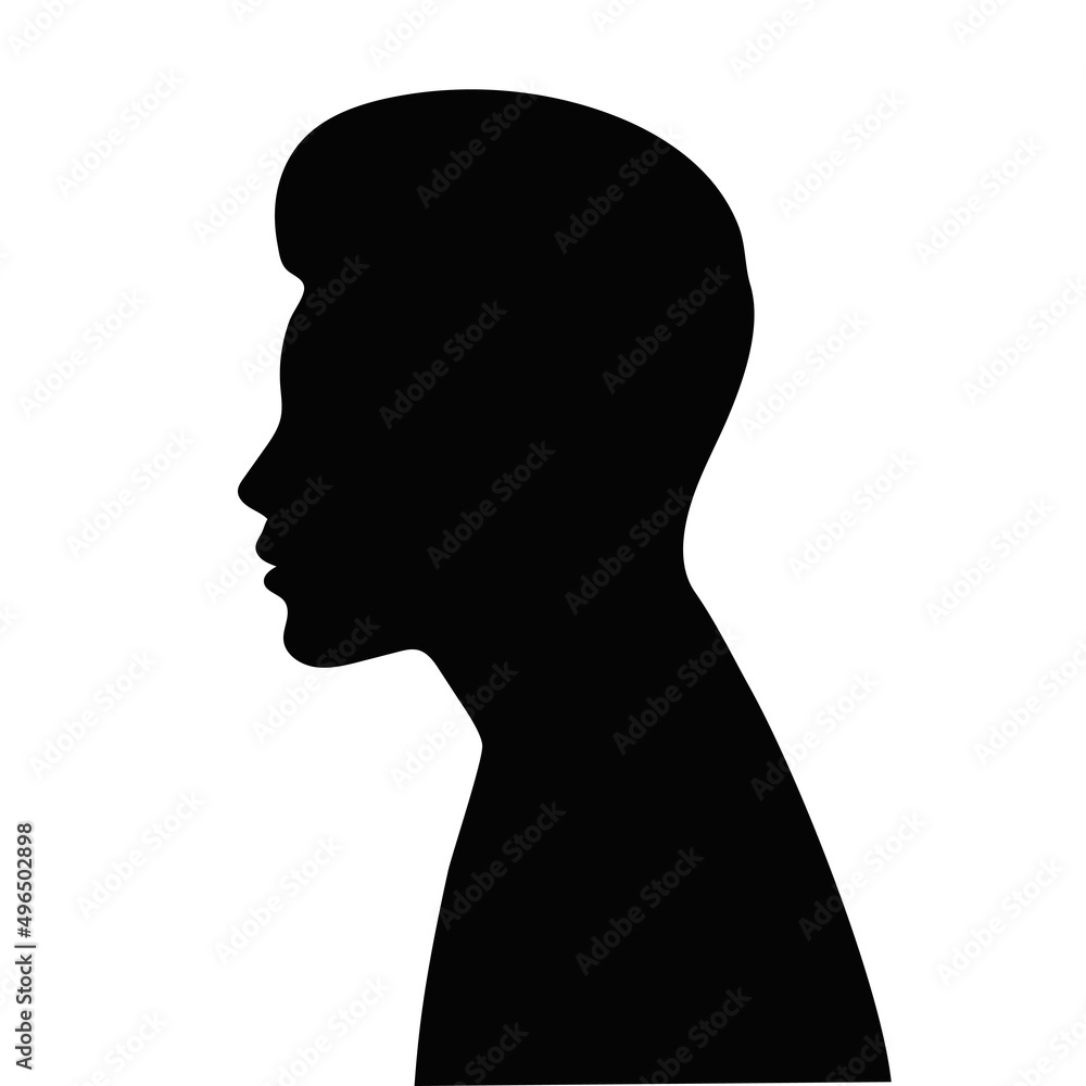 portrait man silhouette on white background isolated vector portrait man silhouette on white background isolated vector