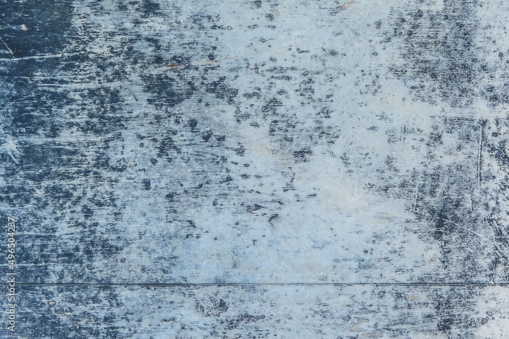 Fototapeta premium Blue dark dirty old wall surface with abstract pattern weathered grunge background worn texture