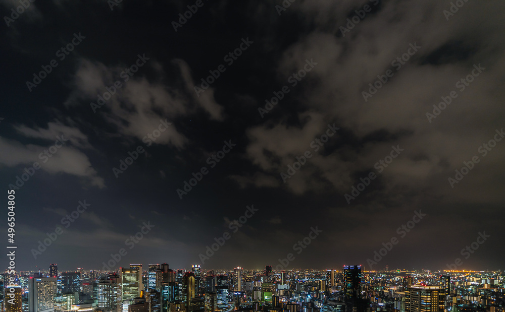 The night sky in Osaka, Japan The night sky in Osaka, Japan