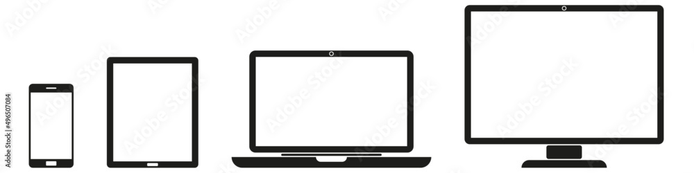 smartphone tablet laptop monitor desktop computer icon smartphone tablet laptop monitor desktop computer icon