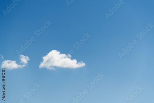 One white cloud in blue sky