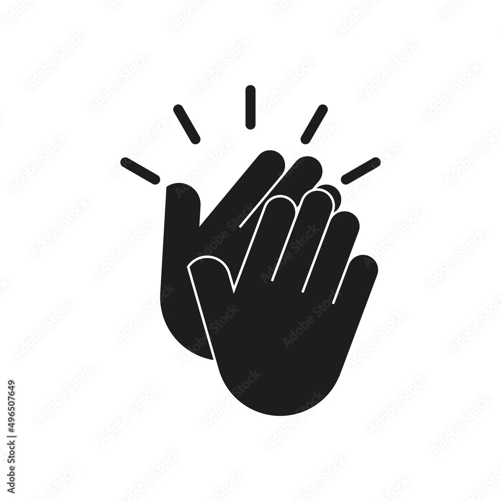 Fototapeta premium The applause icon. Hands. Ovation. Simple flat vector illustration on a white background