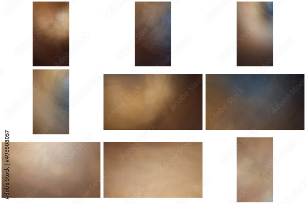 Obraz premium Blurred image and speed of light, orange, yellow, gray and black, light and color like fog and smoke, alternating grid images.