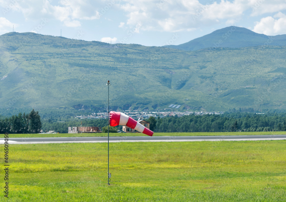 Fototapeta premium Airport windsock in the wind