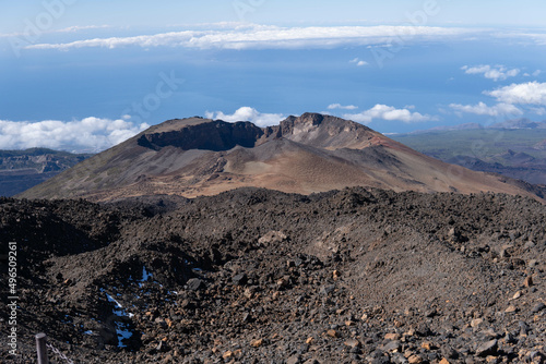 Obraz na płótnie Photo of the National Park of Teide, with the volcano in Tenerife during a sunny day in winter. w salonie