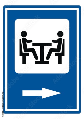 resting place for motorists, road sign, vector illustration