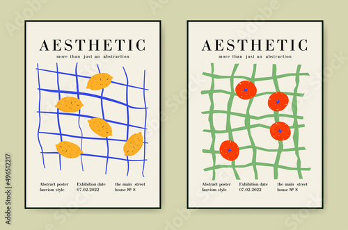 Abstract minimalist art, boho style decor. Set of geometric shapes. Vector, poster, postcard. Collection for decor.