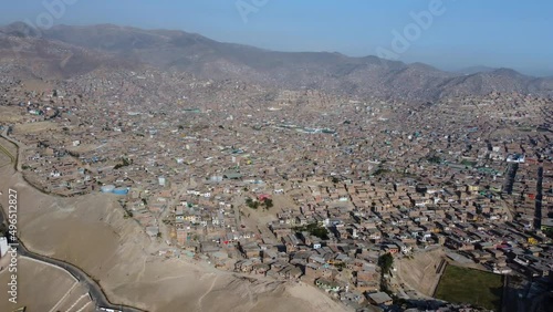 Aerial view of the municipalities of Santiago de Surco and San Juan de Miraflores in Lima, Peru photo