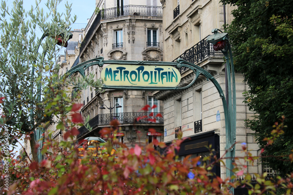 Paris - Entrée de Métro - Station Europe - Simone Veil Stock Photo ...