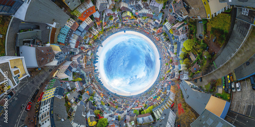 Photos little planet inverse frankfurt main germany