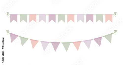 Obraz na płótnie Party flag garland isolated on white background. Vector Illustration w salonie