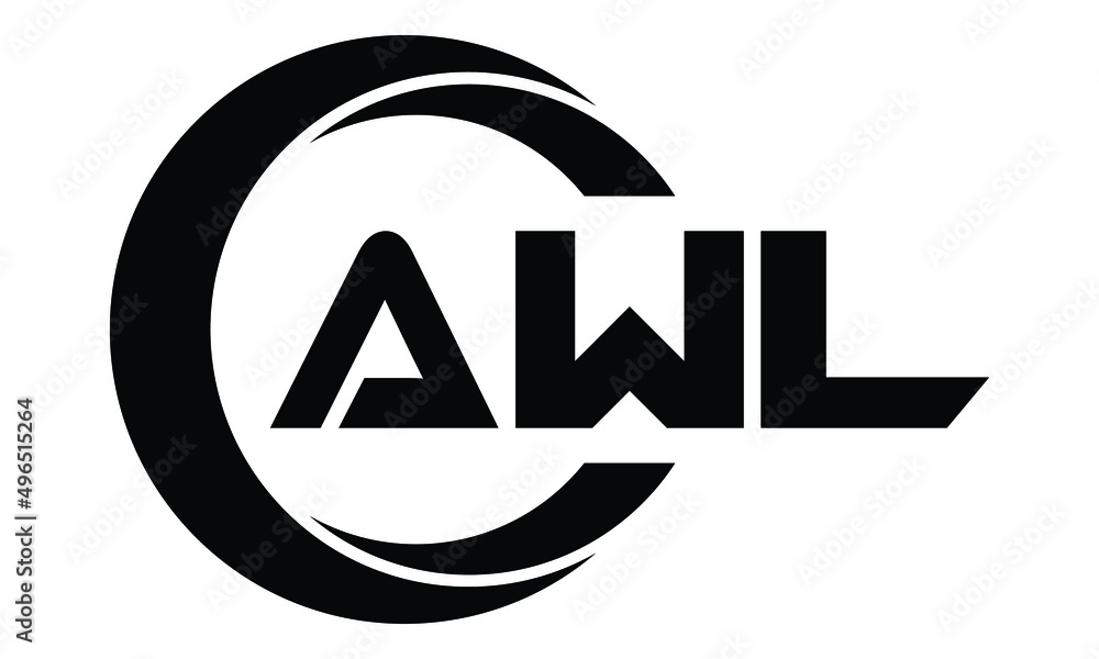 Vetor de AWL swoosh logo design vector template monogram logo