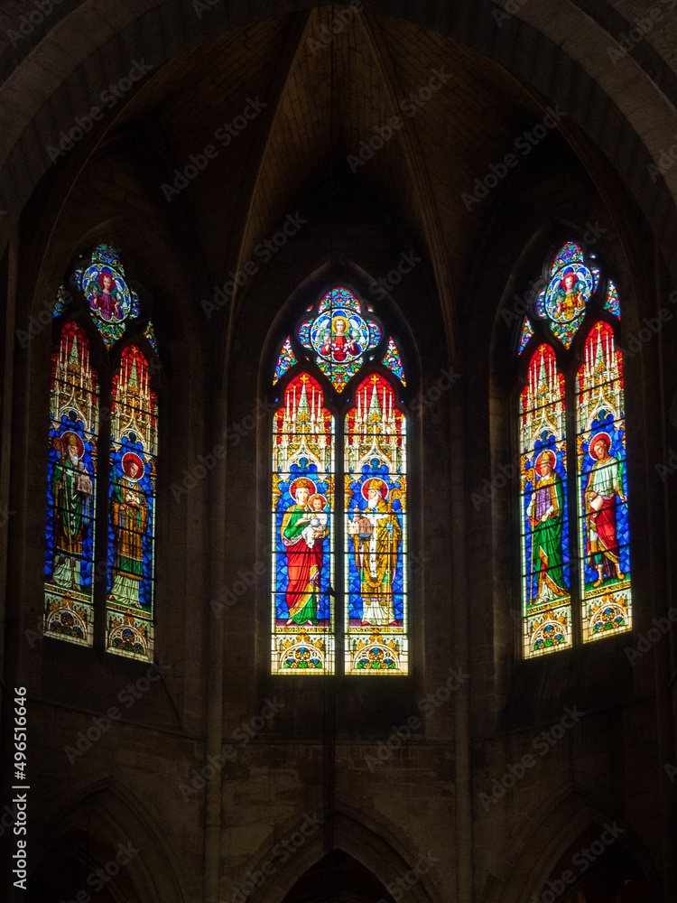 Stained glass windows, Church of St. Trophime, Arles