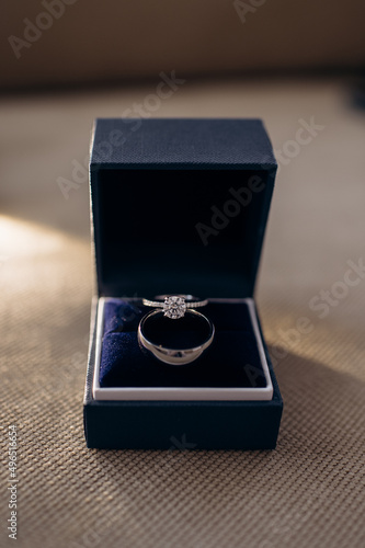 wedding rings in an elegant box