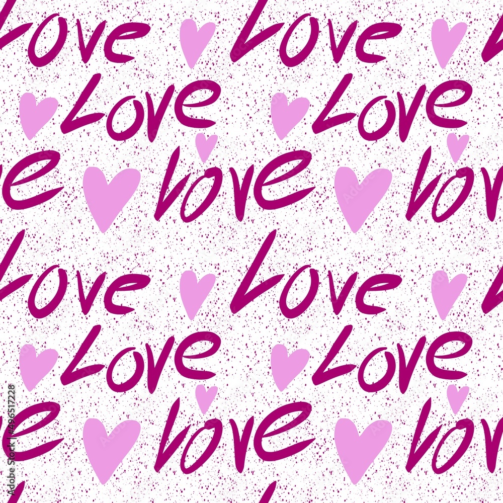 Seamless valentines pattern with love and hearts for postcard and gifts and cards 