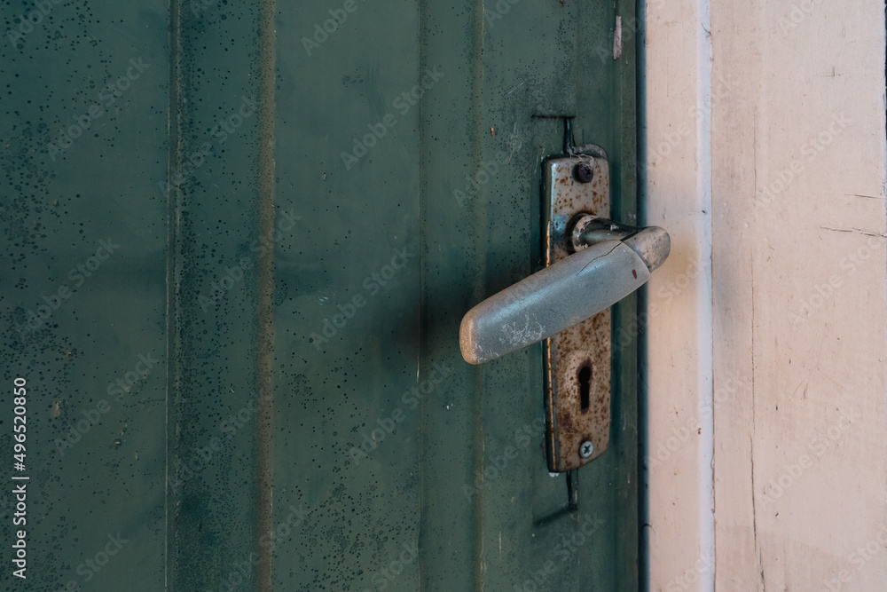 handle of old entrance door