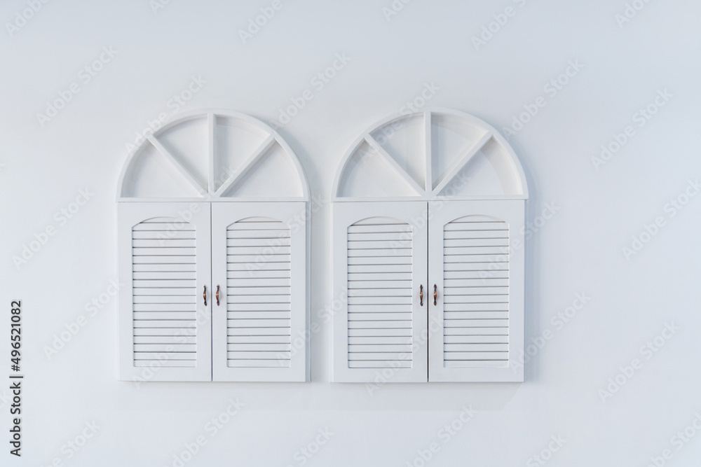 White window frame on the wall White window frame on the wall