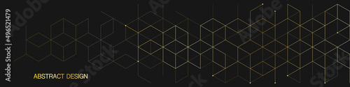 The graphic design element and abstract geometric background with isometric vector blocks for banner template or header