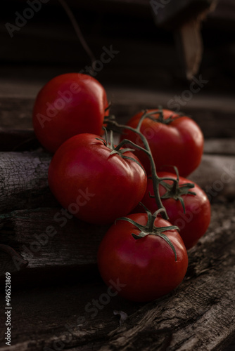 cherry tomatoes on a wooden table