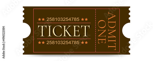 Old Vector vintage paper ticket with number 