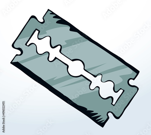 Sharp steel blade. Vector drawing photo