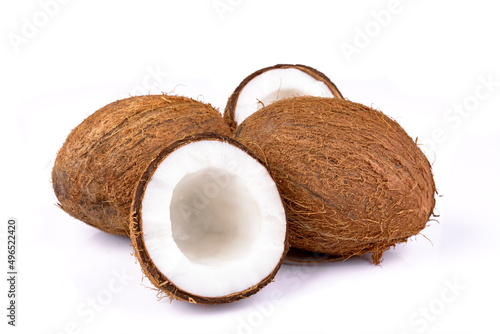 kokos na białym tle
