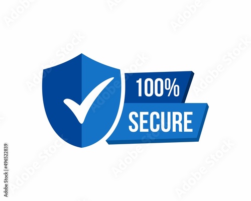 100 Secure grunge vector icon. Badge or button for commerce website. Vector stock illustration.