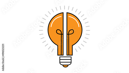 Light bulb isolated on white background. Idea sign, solution, thinking concept. Lighting Electric lamp.
