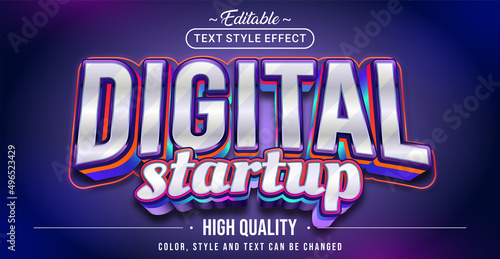 Editable text style effect - Digital Startup text style theme.