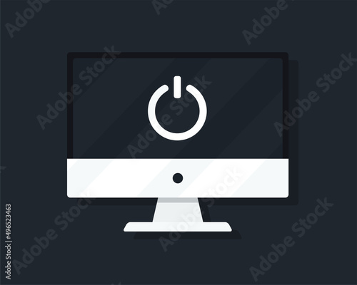 Start power icon on computer screen. Vector illustration