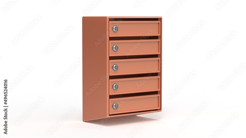 Mailbox render on a white background. 3D rendering Mailbox render on a white background. 3D rendering