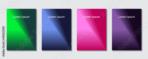 Set of abstract covers design templates with trendy gradient background.  Cool vibrant colors. Applicable for banners, flyers, presentations, posters and reports. Eps10 Vector illustration.