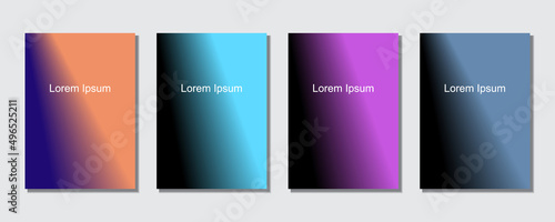 Set of abstract covers design templates with trendy gradient background.  Cool vibrant colors. Applicable for banners  flyers  presentations  posters and reports. Eps10 Vector illustration.