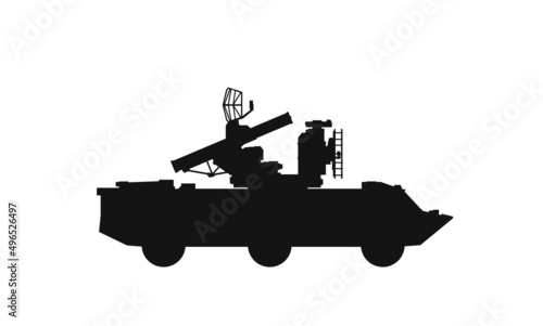 anti-aircraft missile system osa. war and army symbol. vector image for military concepts, infographics and web design