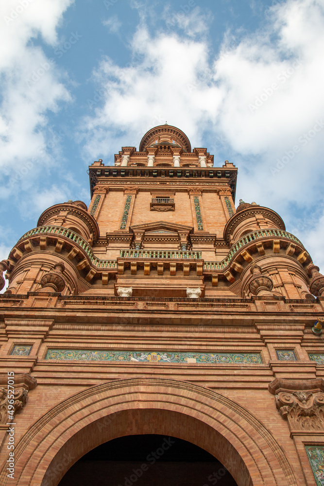 Obraz premium Tower in Plaza de espana Seville, Andalusia, Spain, Europe