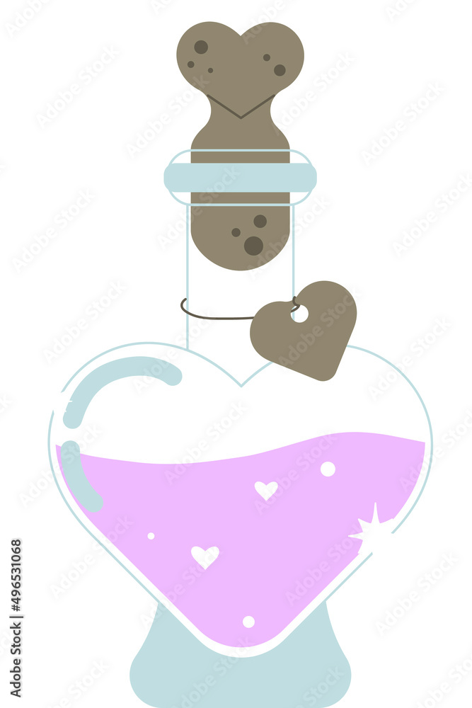 Bottle magic potion Hand drawn illustration Bottle magic potion Hand drawn illustration