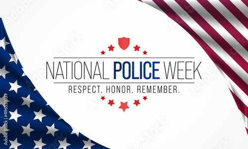 National Police week (NPW) is observed every year in May in United states that pays tribute to the local, state, and federal officers who have died or disabled, in the line of duty. vector art