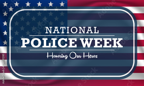 National Police week (NPW) is observed every year in May in United states that pays tribute to the local, state, and federal officers who have died or disabled, in the line of duty. vector art