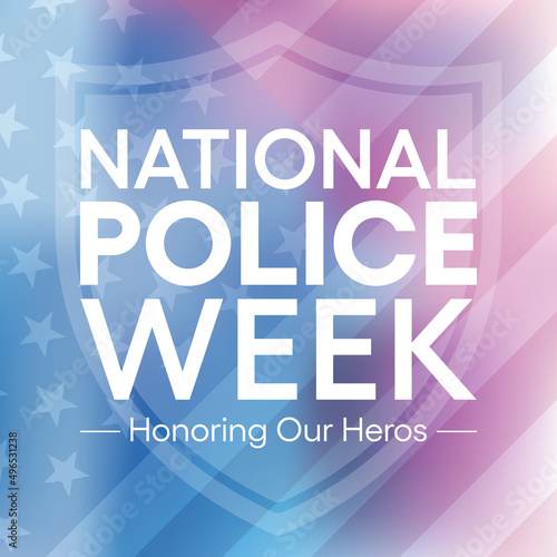 National Police week (NPW) is observed every year in May in United states that pays tribute to the local, state, and federal officers who have died or disabled, in the line of duty. vector art
