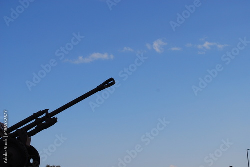 tank barrel against the sky