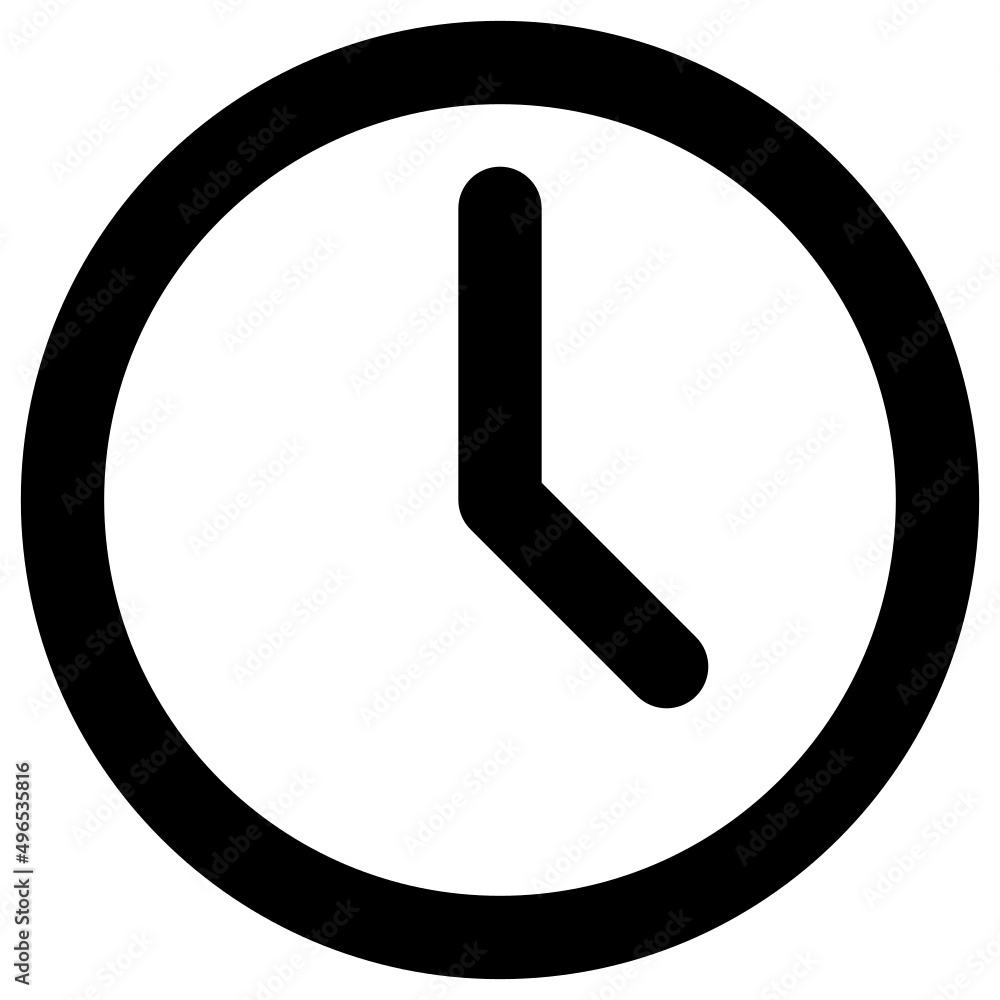 Simple modern time icon outlined isolated Simple modern time icon outlined isolated