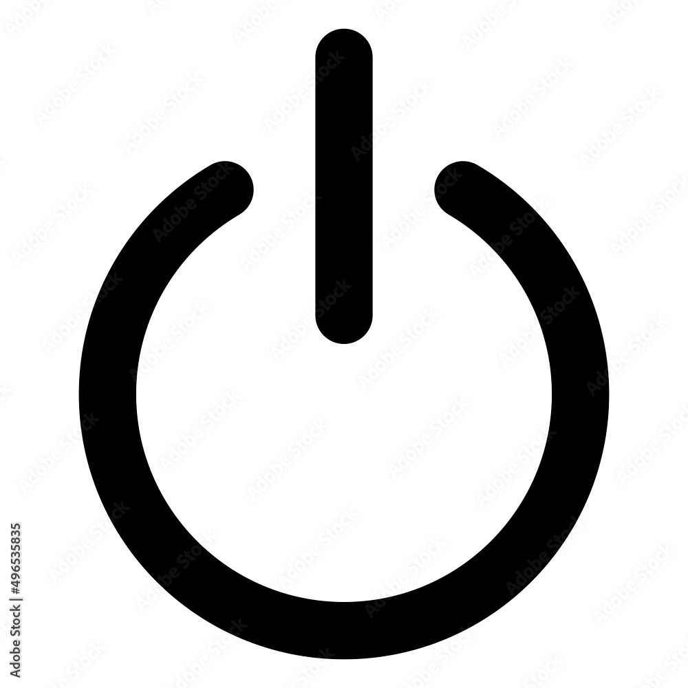 Simple modern power icon outlined isolated Simple modern power icon outlined isolated